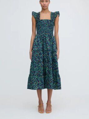 Hill House Ellie Nap Dress sz M Midnight Garden Poplin